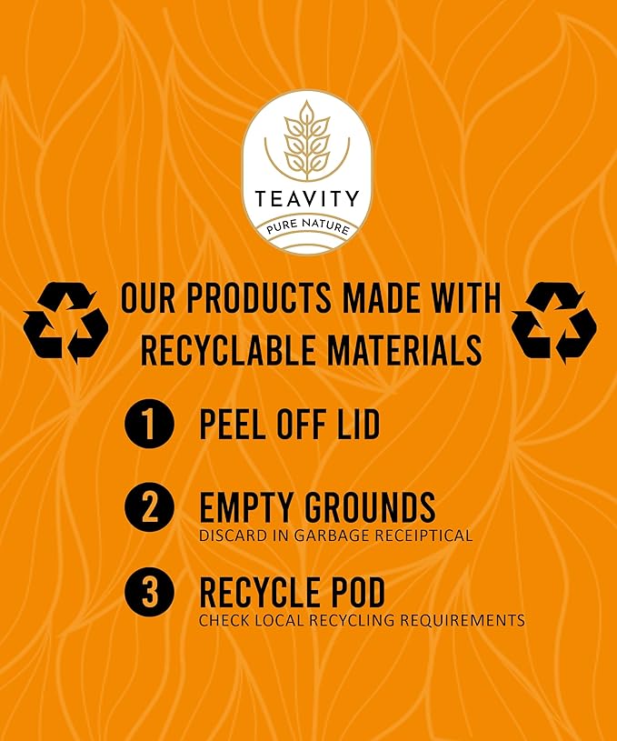 Organic Chamomile Tea Pods for Keurig - Decaf Tea Pods - Pleasant Chamomile by Teavity (36 Tea Pod)