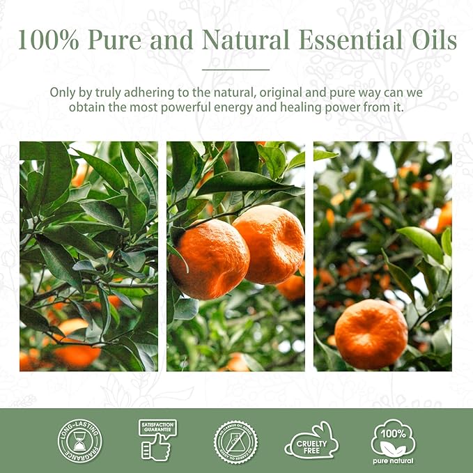 Tangerine 1.01fl.oz Essential Oil, PHATOIL Pure Aromatherapy Oils for Diffuser, Humidifier, Perfect for DIY Soap, Candle, Bath Bombs Making(30ml)