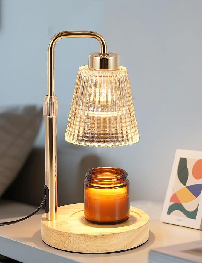 Candle Warmer Lamp with Timer Dimmable, Birthday Gifts for Women Mom, House Warming Gifts New Home Decor, Wax Melt Warmer for Jar Candles with 2 Bulbs