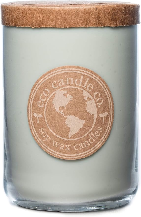 ECO CANDLE CO. Recycled Candle, Chamomile Sage, 26 oz. - Scents of Sage & Chamomile - 100% Soy Wax, No Lead, Kraft Paper Label & Lid, Hand Poured, Phthalate Free, Made from Midwest Grown Soybeans