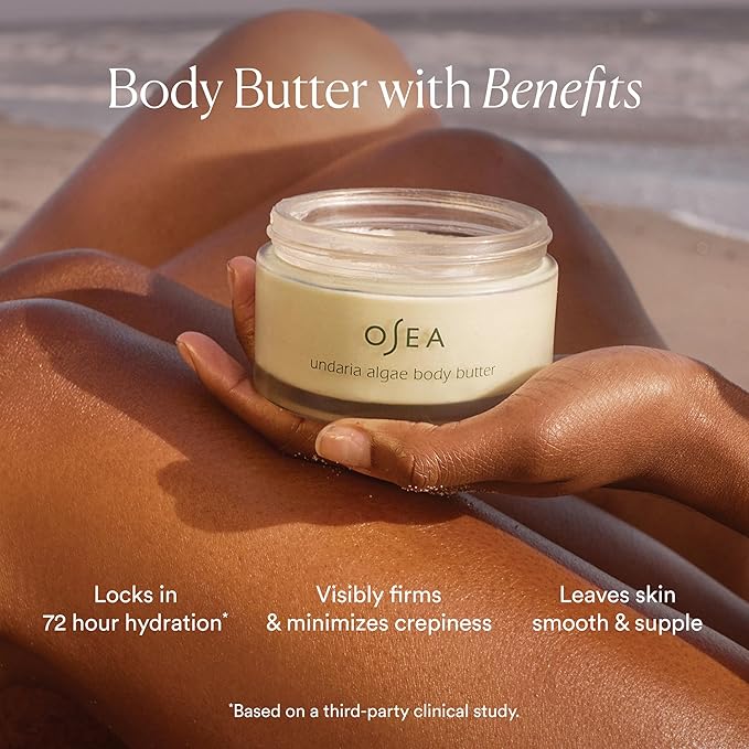 OSEA Undaria Algae™ Body Butter 6.7 oz - For Dry Skin - Ultra Hydrating Whipped Shea Butter + Ceramides - Vegan Skincare & Clean Bodycare - Thick Body Cream - For Extremely Dry Crepey Skin