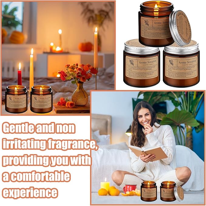 Landhoow 60 Pcs Candles Bulk for Home Scented Soy Aromatherapy Candle Gifts for Women Men 6 Style Lasting 24h English and Pear Freesia, Bluebell, Lavender, Lychee White Tea White Tea Orchid and Forest