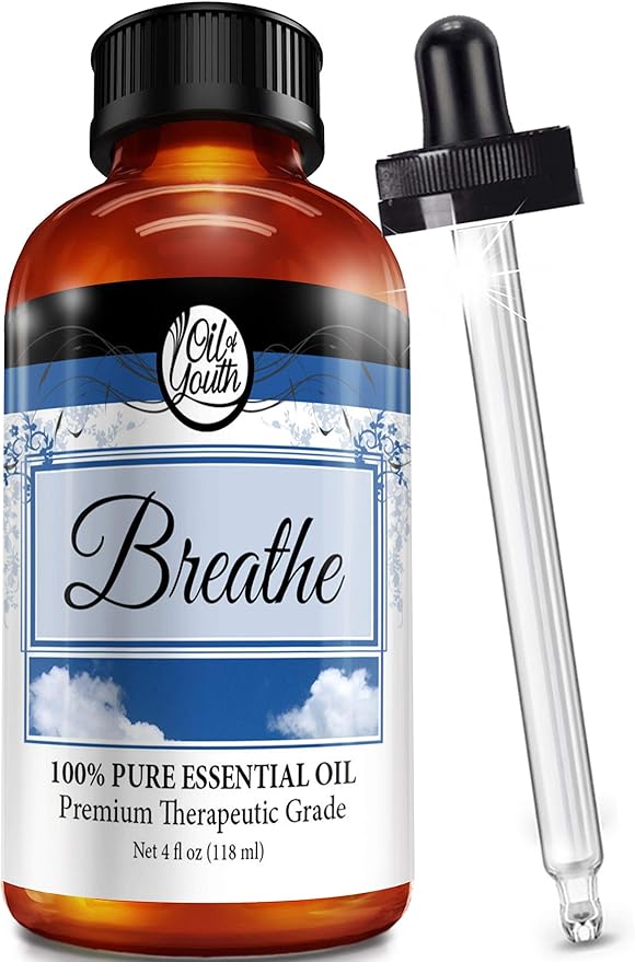 Oil of Youth 4 Ounce Breathe Blend Essential Oil - Therapeutic Grade, Pure & Natural for Diffuser and Aromatherapy