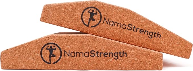 NamaStrength Cork Yoga Wedge Block - Non-Slip Wrist Support, Set of 2