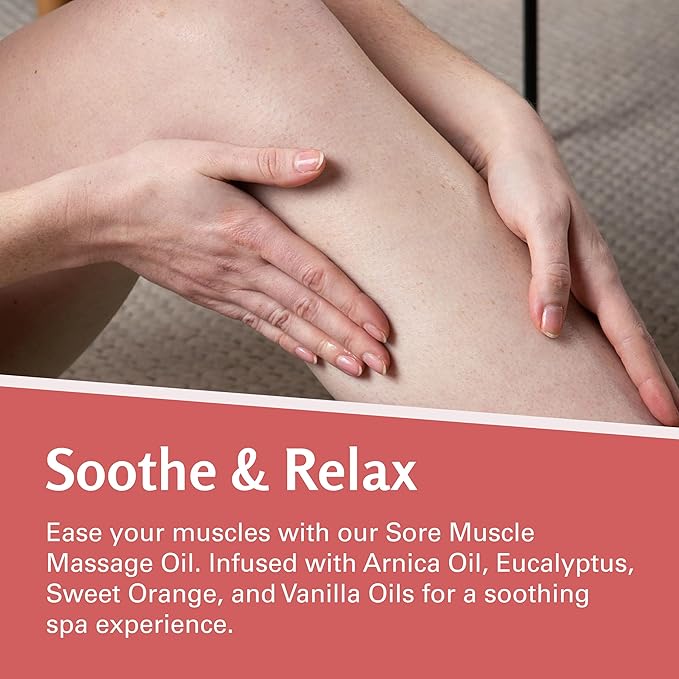Arnica Sore Muscle Massage Oil with Collagen, Stem Cells, and Menthol, Anti-Cellulite Therapy for Full Body, Fast-Absorbing Multipurpose Treatment, 8 fl oz by M3 Naturals