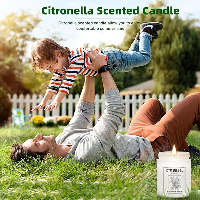 6 Pack Citronella Candles Outdoor, 42Oz Citronella Candles with Citronellas Oil and Soy Wax, Summer Gifts for Indoor Outdoor, 300 Hours Burn Citronellas Candle for Outside Patio Camping BBQ