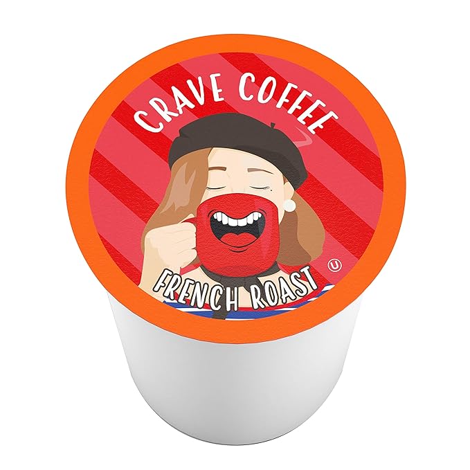 Crave Beverages French Roast - Dark Roast Coffee Pods, for Keurig K Cup Brewers, 40 Count