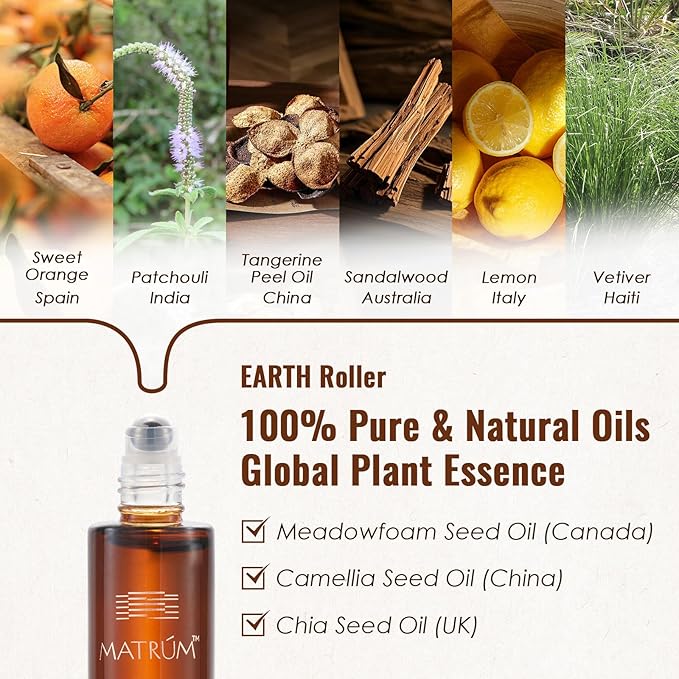 Earth Element Essential Oil Blend Roller – Antioxidant Barrier Support & Skin Repair (Skin Repair + Sleep)