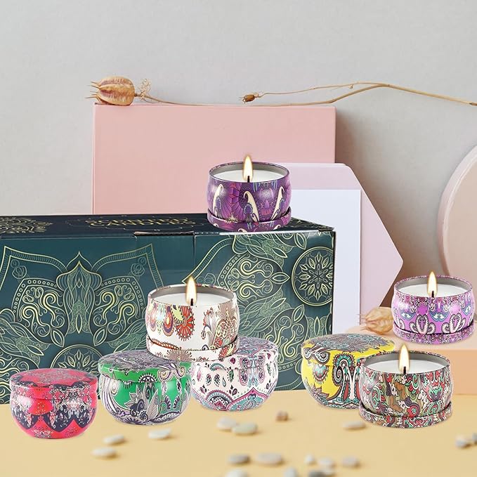 Scented Candles - 2.5 oz Aromatherapy Candle Gift Sets - Soy Wax with Essential Oil -Wonderful Gifts for Women Mother Friends Coworkers, 24 Pack