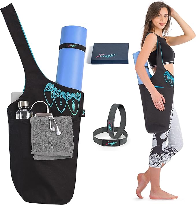 Zenifit Yoga Mat Bag – Versatile Yoga Bag with Mat Straps & Storage Pockets, Holds Yoga & Pilates Mats, Lightweight & Durable