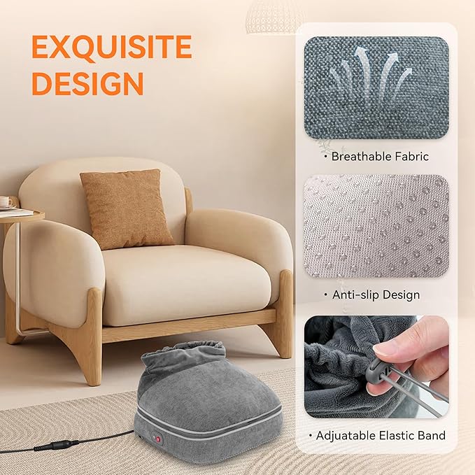 Snailax Foot Massager with Heat, Heated Foot Warmer Under Desk, Vibration Feet Massager Machine with 3 Vibrating Modes & 2 Heating Levels, Remote Control, Foot Heater