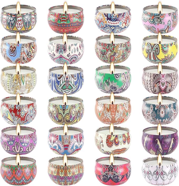 24 Pack Scented Candles Gift Set for Women, 2.5 oz Aromatherapy Candle Gift Sets for Mom,Soy Candle Set for Mother, Women, Friends and Coworkers