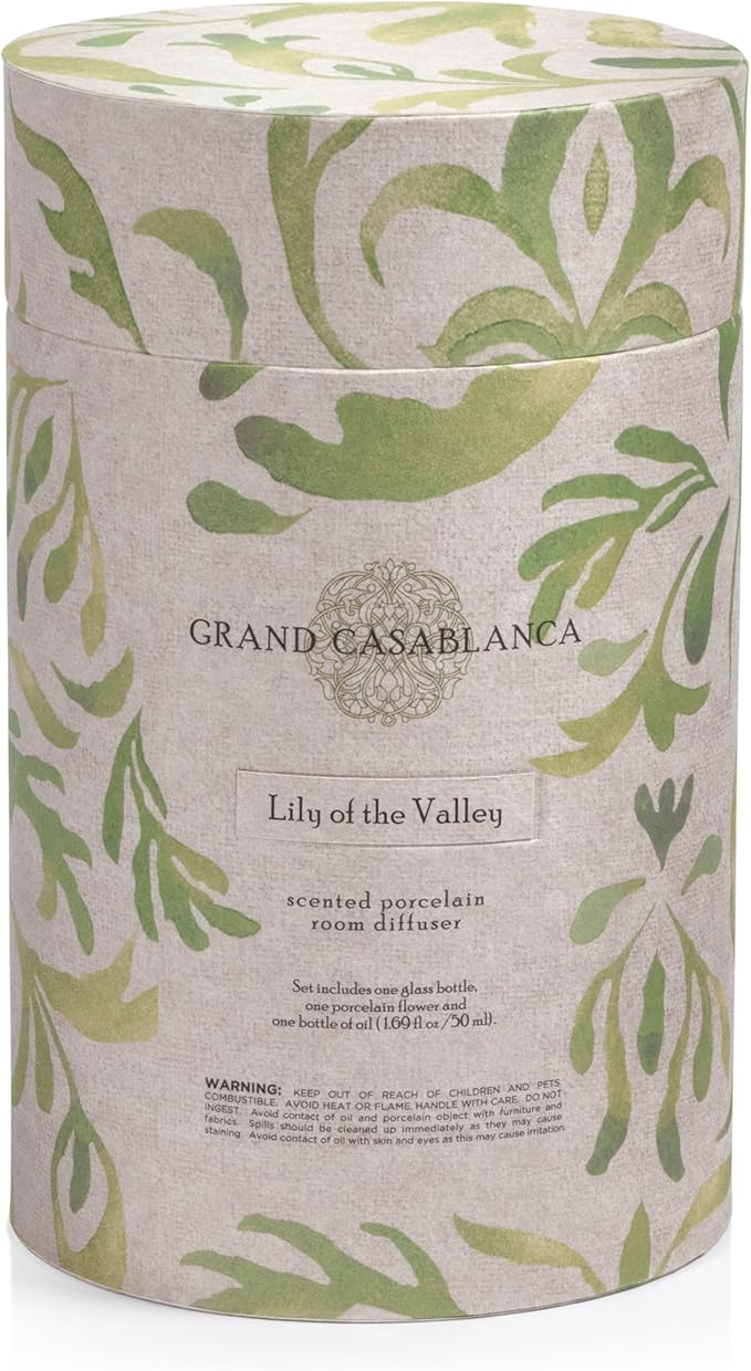 Zodax Mini Grand Casablanca Porcelain Diffuser, Lily of the Valley