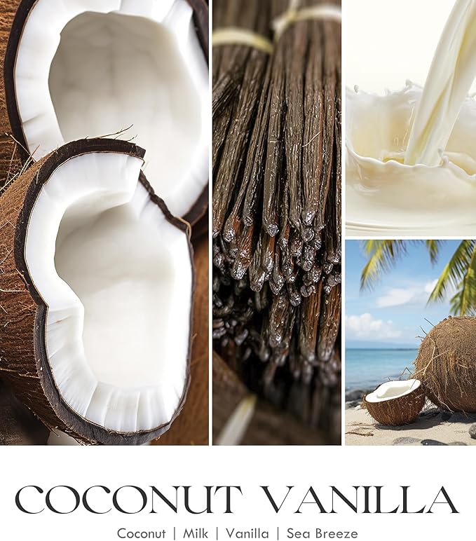 AOOVOO Coconut Vanilla Candles - 9 oz Scented Candles, Aromatherapy Candle, Soy Candle for Home Scented