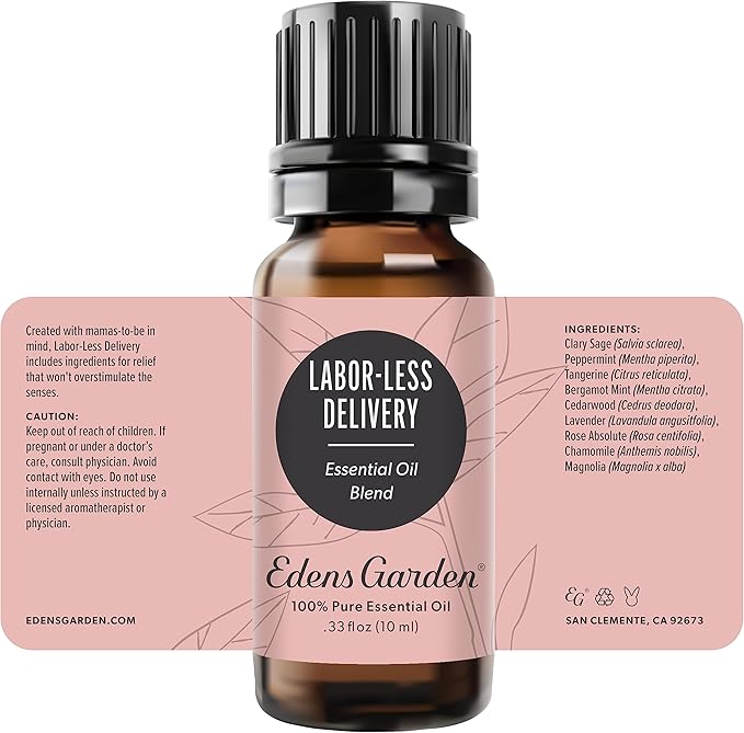 Edens Garden Labor-Less Delivery Essential Oil Blend- 100% Pure Premium Grade, Undiluted, Natural, Therapeutic, Aromatherapy, The Best for Diffusing, Skin, Face, Humidfiers 10 ml (.33 fl oz)