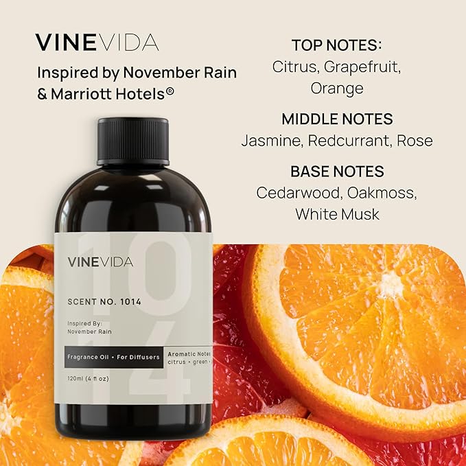 VINEVIDA (4oz) Hotel Fragrance Diffuser Oil - Hotel Scents Diffusers for Home - Cold Air Diffuser Oil - Hotel Scent Essential Oil - Scent No.1014 Inspired by Marriott Hotels