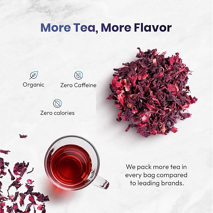 Cederberg Tea Company Organic Hibiscus Tea — 30 Tea Bags | Organic Herbal Tea From Single Origin | Eco-Friendly Tea Bags | Non-GMO Caffeine Free Tea With Zero Sugar