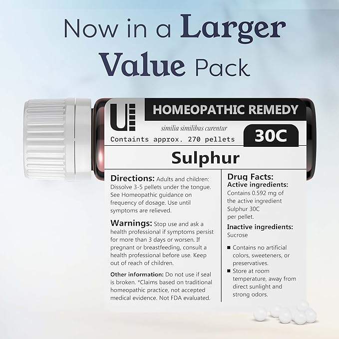 Sulphur 30C Homeopathic Remedy, 270 Pellets
