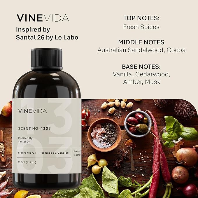 VINEVIDA [4oz] Scent No.1303 Fragrance Oil for Candle & Soap Making - Natural, Made in USA