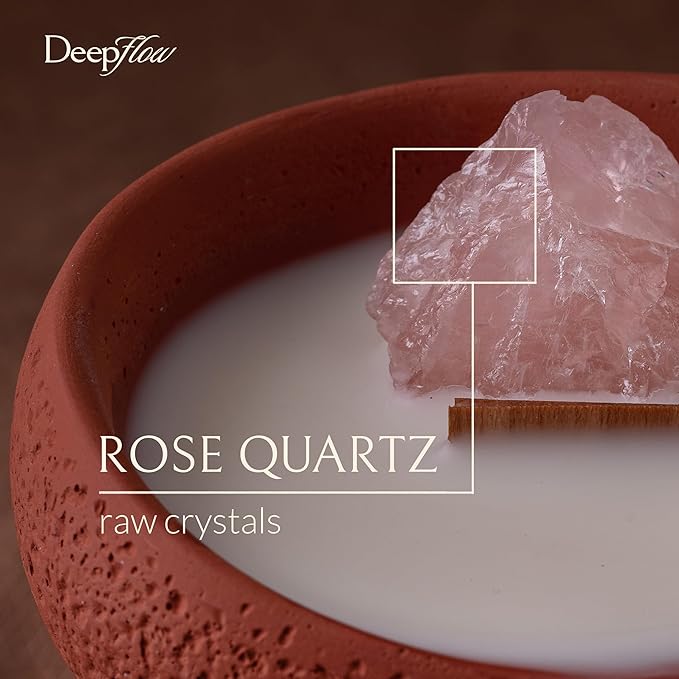 DeepFlow Heart Healing Candle, Rose Quartz Gentle Confidence, Love Attraction Warmth, Natural Wellness Balance Blend, Peach Floral Scent for Emotional Connection Gift (Rose Quartz)