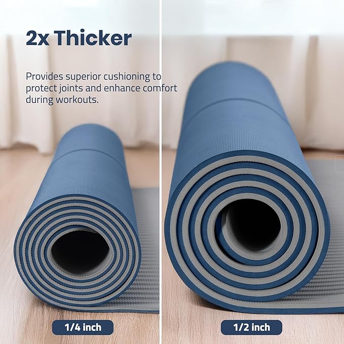 Gogokiwi Extra Wide Yoga Mat for Men Women (72"L x 36"W) Non Slip Fitness & Exercise Mat with Alignment Marks for Yoga, Pilates, Floor Workouts