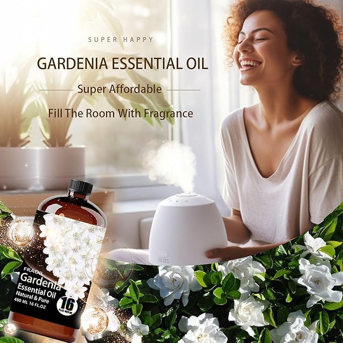 Gardenia Essential Oil, Gardenia Oil 16 Fl Oz 480 ML for Diffuser Humidifier Yoga Cleaning DIY Candle Soap Making Perfume Gift for Women Essential Oils