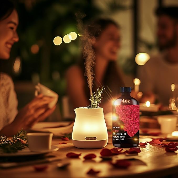 Rose Essential Oil, Rose Oil 4 Fl Oz 120ML for Diffuser Humidifier Yoga Cleaning DIY Candle Soap Making Valentine's Day Gift Essential Oils