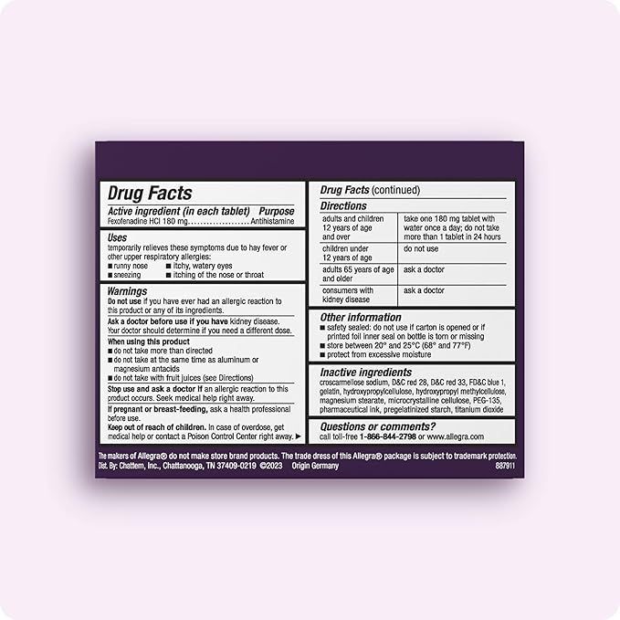 Allegra Adult 24-Hour Allergy Relief Gelcaps, Non-Drowsy Indoor and Outdoor Allergy Medicine, 180 mg Fexofenadine HCI Antihistamine Pill, 60 Count Plus 1 Count Travel Pack