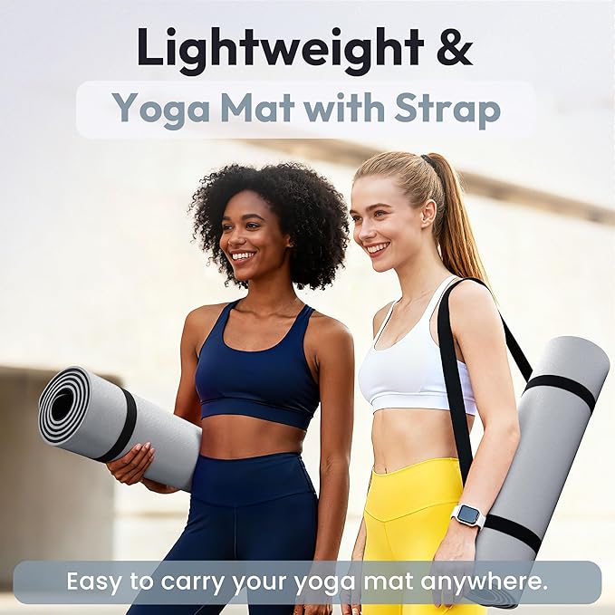 Umineux Yoga Mat Non Slip, 6MM (1/4") Yoga Mat Strap, POE Yoga Mats for Women Men, 72"x24", Great for Workout, Yoga, Pilates, Fitness & Floor Exercises