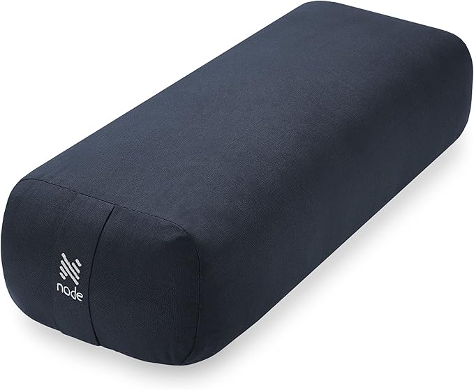 Node Fitness Yoga Meditation Cushion, 25" x 12" Rectangular Bolster with Organic Cotton Cover
