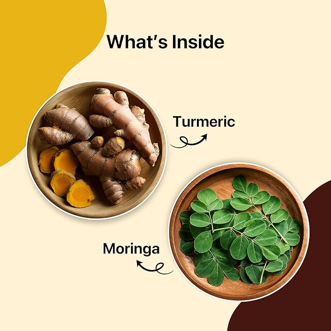 BLUE TEA - Turmeric Tea - Moringa - 30 Count - Pyramid Plant Based Tea Bag | CURCUMIN RICH - HERBAL BLEND | Caffeine Free - Vegan - Herbal Tea - Mild Flavor - Healthy | Reusable Tin Pack