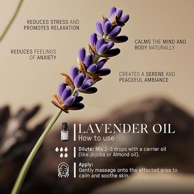 Pure Lavender Essential Oil, 100% Organic USDA Certified, Lavender Essential Oil Pure for Diffusers for Home, Aromatherapy Oil, Diffuser Oils Scents, Organic Oil, 10ml-0.33 fl oz