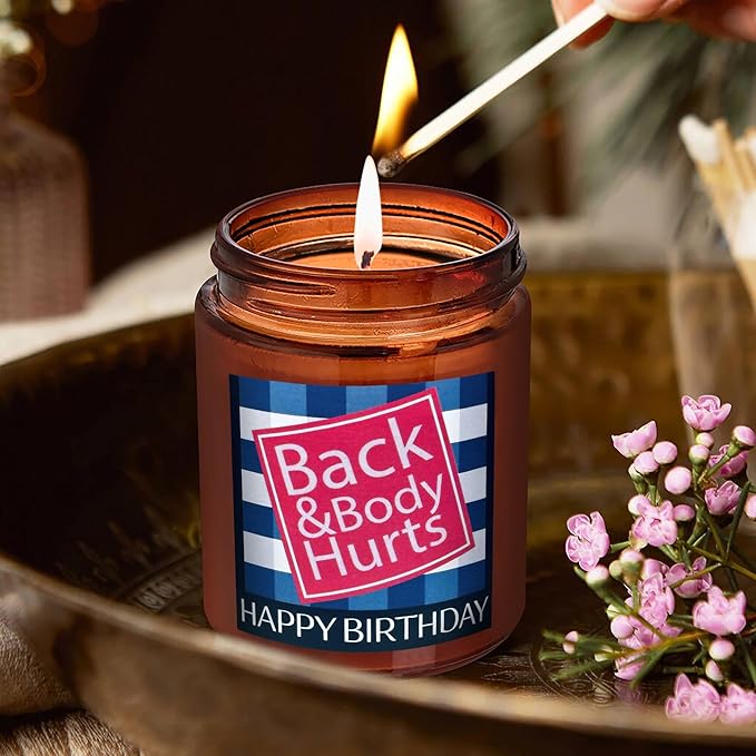 Funny Happy Birthday Candle Gifts for Women Men - Fun Relaxing 30th 40th 50th 60th Birthday Presents for Her Mom Boss - Soy Candle for Home - Sea Salt Jasmine Spa Candle for Stress Relief
