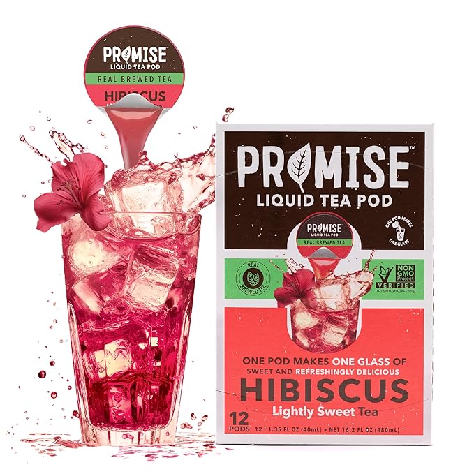 Promise Tea by Java House - Cold-Brewed Tea Concentrate Pods - Ethically Sourced - Hibiscus Lightly Sweet Tea - Pack of 12