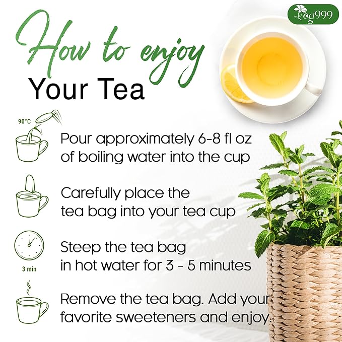 TOG999, Premium Moroccan Mint Green Tea | 60 Tea bags | Traditional Green Tea with Spearmint – Refreshing Flavor, Premium Quality Herbal Blend. Gluten-Free. Vegan