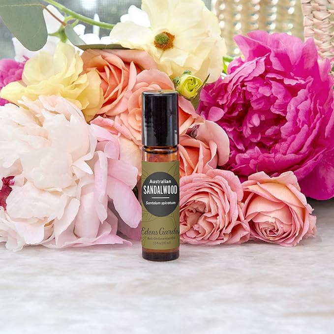 Edens Garden Sandalwood- Australian Essential Oil Roll-On- 100% Pure Premium Grade, Natural, Therapeutic, Aromatherapy, Kid & Skin Safe, The Best for Body, Relaxation Pre-Diluted 10 ml (.33 fl oz)