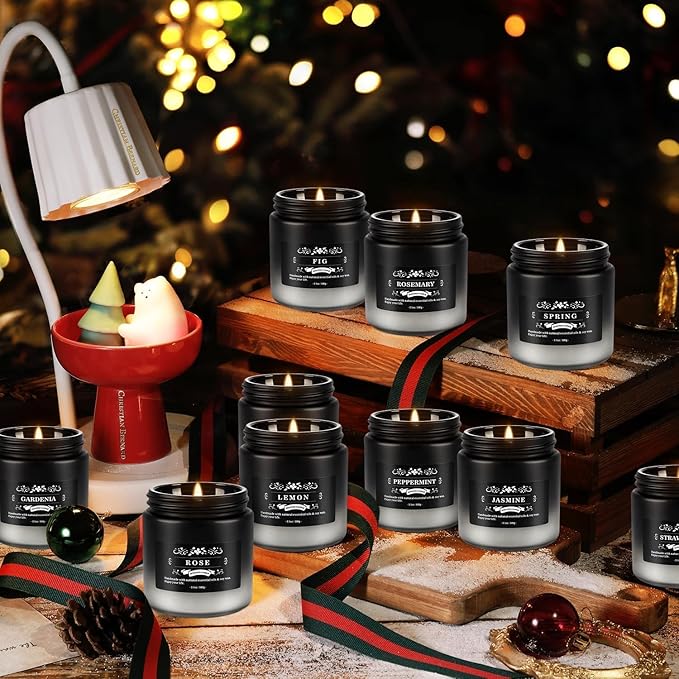12 Pack Men's Scented Candles in Jar - 3.5oz Each, 150+ Hours Long Lasting, Soy Blend Wax Aromatherapy Candle Gifts Set for Men, Birthday, Valentine, Anniversary, Christmas