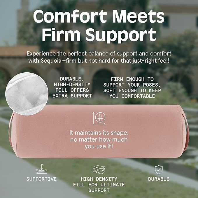 Retrospec Retrospec Sequoia Yoga Bolster Pillow - Meditation Cushion for Yoga Practices - Includes Machine Washable 100% Cotton Cover & Durable Carry Handle
