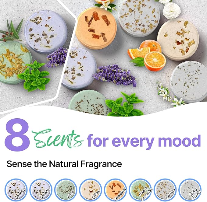 Shower Steamers Aromatherapy Blriet, Stocking Stuffers for Women, Teen Girls, Wife and Her, Christmas Gifts for Women and Mum, White Elephant Gifts for Adults, Birthday, Spa - 8 Pack