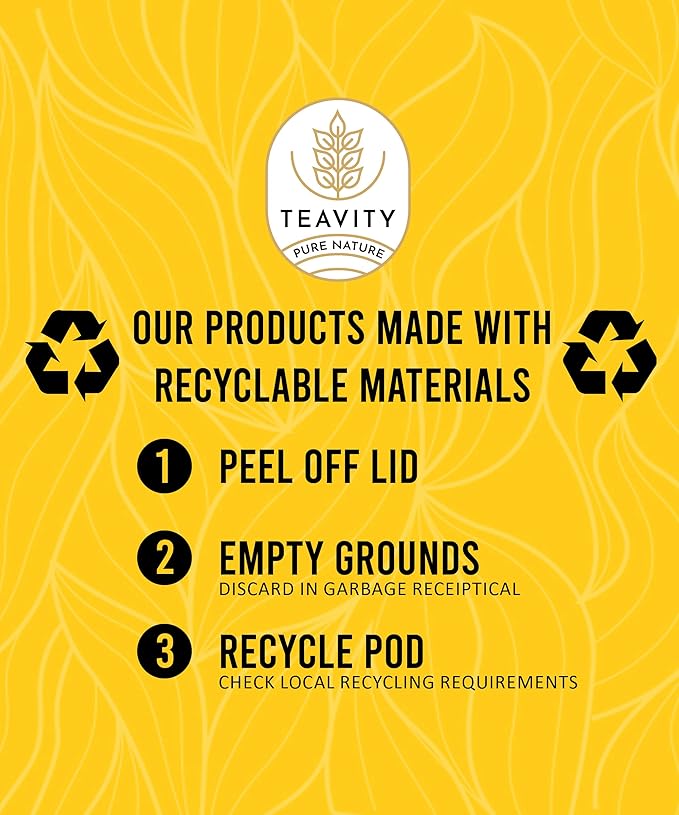Organic Chai Black Tea Pods for Keurig Naturally Caffeinated by Teavity (36 Tea Pods)