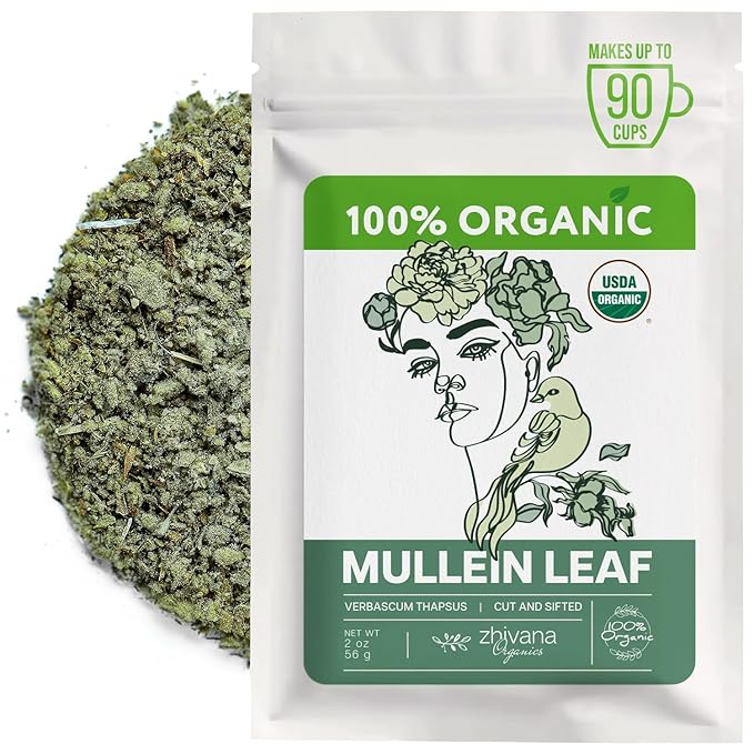 Organic Mullein Tea Loose Leaf (2oz.) – Mullein Leaf Tea Loose - Mullien Herb – Mullen Leaves - Mullin - Natural Alternative for Lungs & Respiratory Health