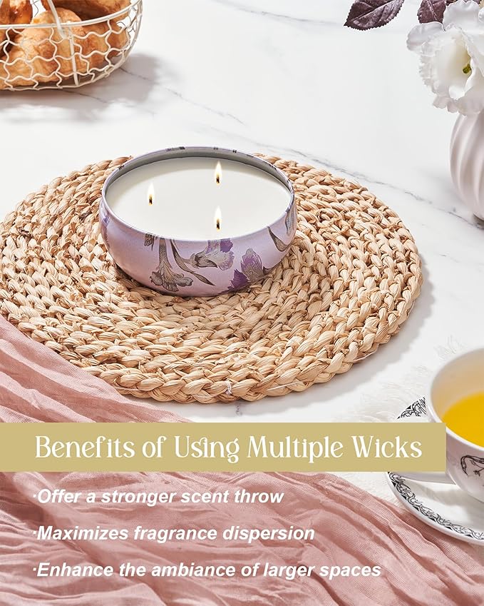 M&SENSE Citrus Berry Scented Candles Large 3 Wick Soy Tin Candle, Over 40 Hour Burning Time, 100% Natural Vegan Wax Relaxing Aromatherapy Aesthetic Candle Gift for Women Men