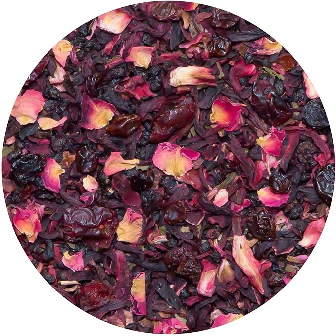 Tiesta Tea - Cranberry Hibiscus Rooibos Tea, Fireberry, Loose Leaf, Herbal Blend with Hibiscus, Cranberry, Currants & Rooibos, Enjoy Hot or Iced, 1.7oz Resealable Pouch, 25 Cups