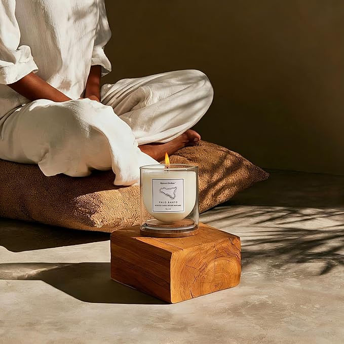 Palo Santo Candle 10.6 oz | Old Book Scent | Lidded Glass Jar | Premium Soy Wax + Luxury Fragrance Oil | Mysterious Vintage Ambiance & Thoughtful Gifting