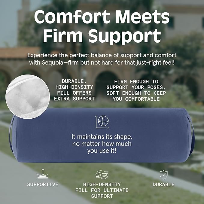 Retrospec Retrospec Sequoia Yoga Bolster Pillow - Meditation Cushion for Yoga Practices - Includes Machine Washable 100% Cotton Cover & Durable Carry Handle