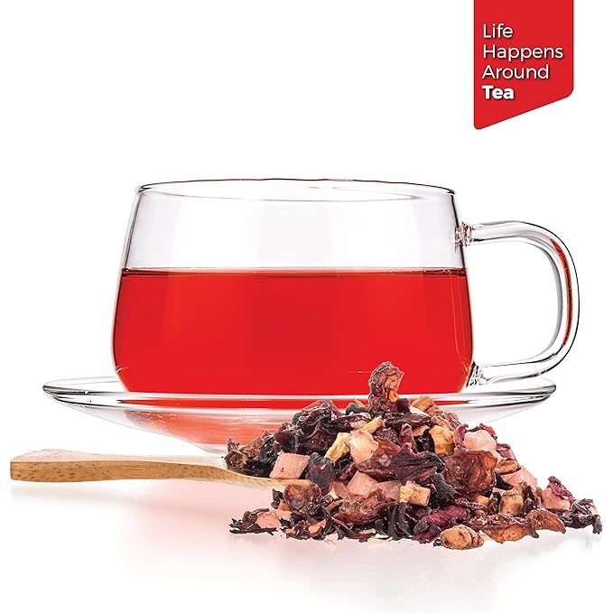 Tealyra Pina Colada Cocktail Tea - Coconut Hibiscus Fruit - Herbal & Fruity Loose Leaf - Caffeine-Free - Hot & Iced - Vitamins Rich - All Natural - 220g (8-ounce)