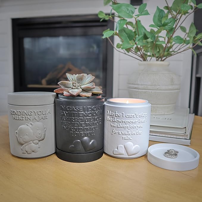 Candle Planter Hug in a Jar Romantic, Aromatherapy Candles - Natural Soy Wax, Long-Lasting 50-Hour Burn, Lavender Scents - Gifts for Him, Her, Couple, Husband and Wife Birthday Gift Ideas, Unique Cool