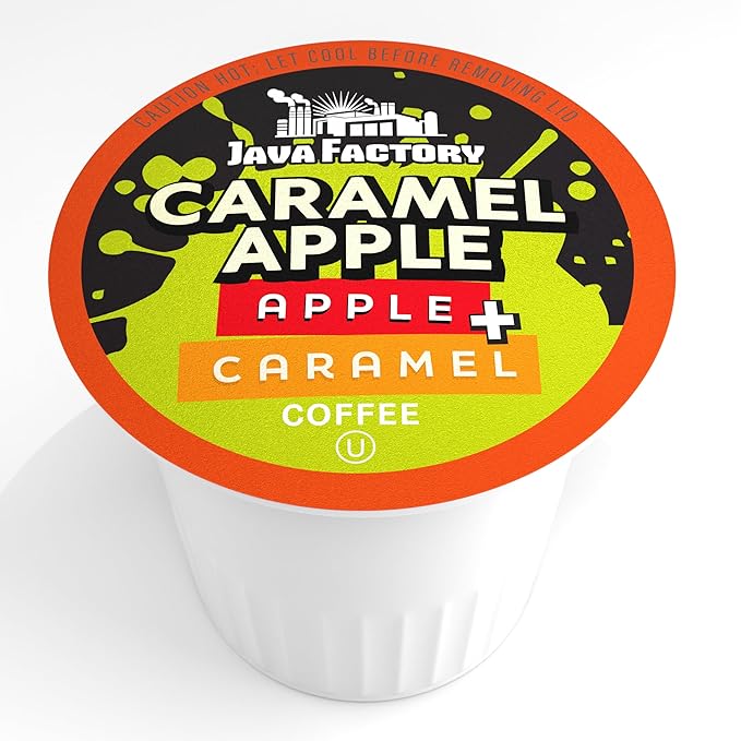 Java Factory Flavored Coffee Pods, Caramel Apple, Compatible with K Cup Brewers Including 2.0, 40 Count