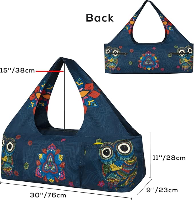 Yoga Mat Bag - Large Yoga Bag with Yoga Mat Strap, Zipper and Pockets - Yoga Bags and Carriers Fits All Your Stuff - Personalized Yoga Mat Bags for Women Fits Most Size Mats