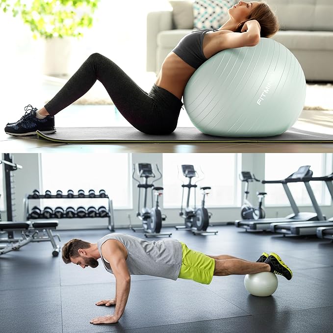 FITMIND Exercise Balls Set 22-30 Inch & 9 Inch, Small Pilates Ball with Pump, Pregnancy Ball for Women, Yoga Balls for Exercise, Small Exercise Ball for Between Knees, Stability, Physio